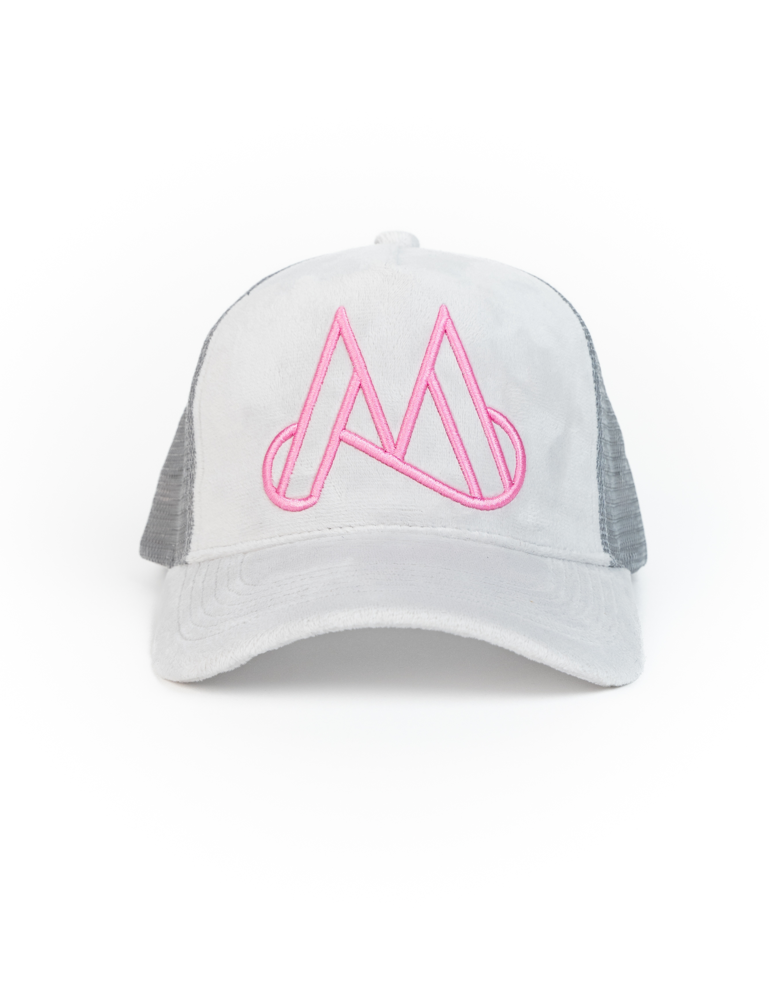 MAGGIORE Unlimited M Logo Grey Cap - Pink Logo - MAGGIORE